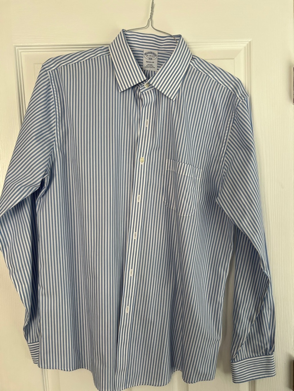 Brooks Brothers Classic Blue Stripe Men's Dress Shirt